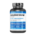 Vitasstrong Magnesio Completo, 400 mg por Tableta, 5 Fuentes de Magnesio: Bisglicinato, Citrato, Malato, Picolinato, Carbonato, Tabletas de Suplemento Dietético, Sin Gluten y Sin Lactosa, Calidad Premium Vitastrong