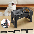 Comedero para mascotas | 1 Set Comedero Elevado para Mascotas, Soporte Ajustable de Doble Tazón para Perros y Gatos, Estación de Alimentación