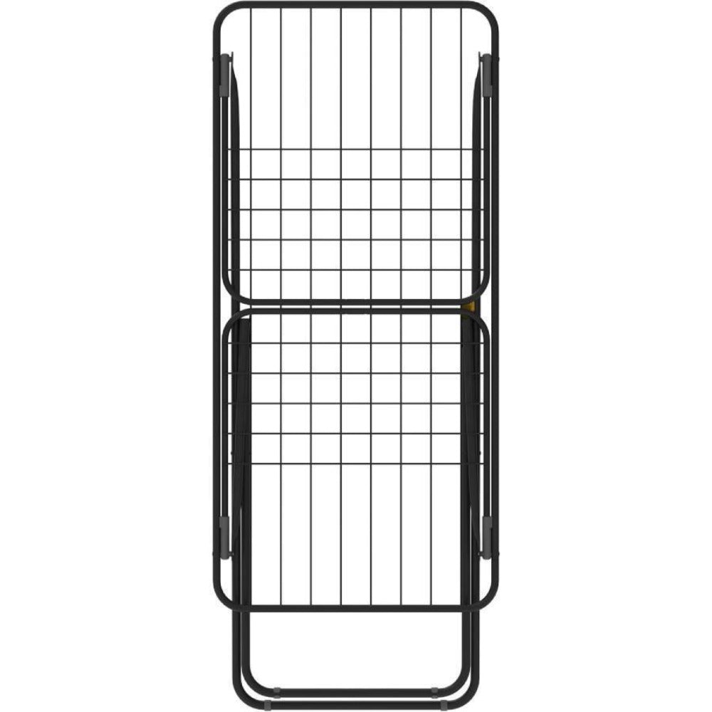 Tendedero de patio con balcón negro, gran tendedero en forma de ala, plegable, para interior y exterior, para el hogar, de pie 145x95x55CM