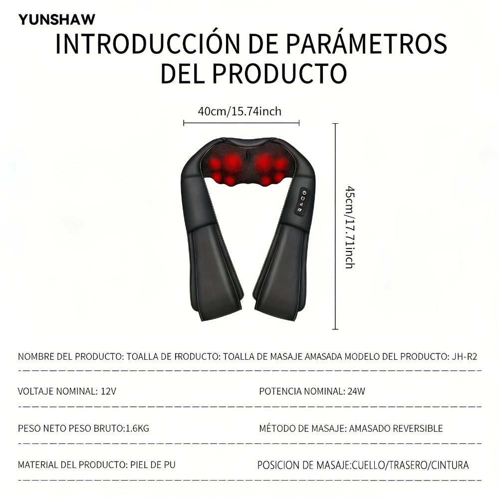 YUNSHAW Masajeador de Cuello con Calor, Masajeador Shiatsu para Cuello, Espalda, Hombro, Pie y Pierna, Masajeador de Amasamiento 3D Profundo para Casa, Oficina y Coche, Regalo Cómodo para Mamá/Papá/Mujeres/Hombres