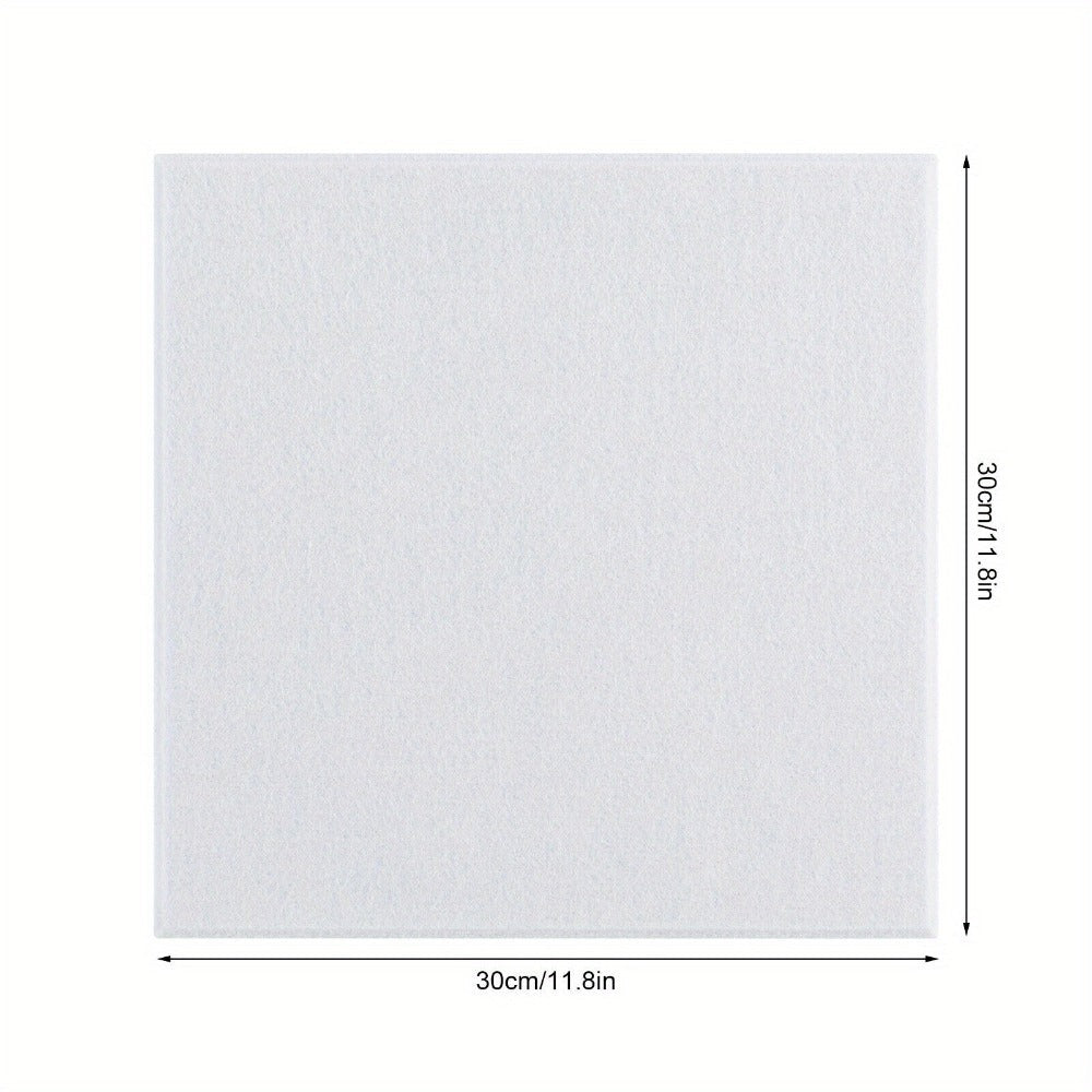 18 piezas de paneles acústicos de 9 mm, autoadhesivos, paneles insonorizantes de fibra de poliéster para sala de estar, oficina, sala de juegos, KTV, cine, dormitorio, 30 x 30 cm (blanco)