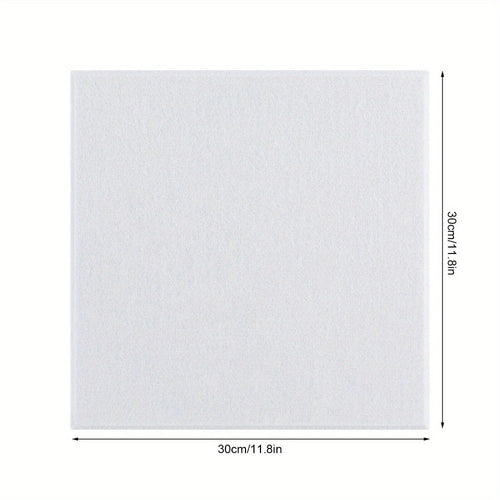 18 piezas de paneles acústicos de 9 mm, autoadhesivos, paneles insonorizantes de fibra de poliéster para sala de estar, oficina, sala de juegos, KTV, cine, dormitorio, 30 x 30 cm (blanco)