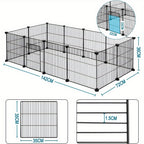 Barraza Compacta para Mascotas Pequeñas - Fácil de Instalar, Recinto Robusto y Expandible con Entrada para Uso Interior/Exterior - Ideal para Cachorros, Conejitos, Gatitos y Más