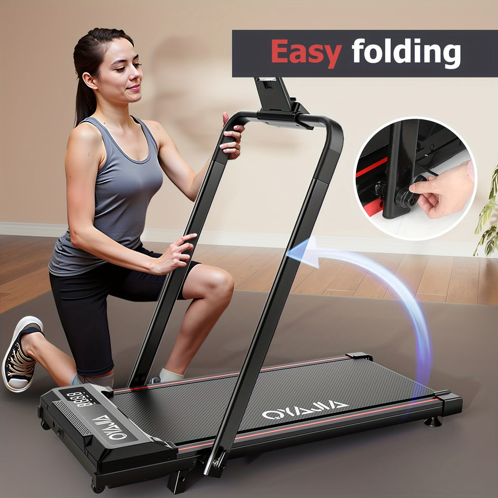 2 En 1 Alfombra de Caminata Plegable para Máquina de Caminata Eléctrica Doméstica con Control Remoto y Pantalla LCD, Alfombra de Caminata Compacta 1-6 KMH, Alfombra de Caminata Plegable para Entrenamiento en la Oficina en Casa, Sin Batería