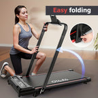 2 En 1 Alfombra de Caminata Plegable para Máquina de Caminata Eléctrica Doméstica con Control Remoto y Pantalla LCD, Alfombra de Caminata Compacta 1-6 KMH, Alfombra de Caminata Plegable para Entrenamiento en la Oficina en Casa, Sin Batería