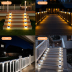 Luz solar exterior | HOTU Kit de 16 Luces Solares para Vallas Exteriores, Iluminación LED IPX4 para Jardín, Lámpara Solar para Escaleras