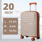 Maleta Nueva de 20 Pulgadas 100% PP | Resistente a Golpes y No Deformable | Diseño Expandible | Lista para Vuelos | Ideal para Aventuras de Viaje y un Regalo Práctico Perfecto para Amigos