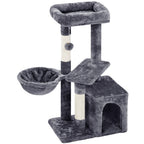 Costoffs Árbol de Gato con Plataforma de Altura de 87 Cm Árbol de Escalada con Cueva Cesta Postes de Sisal
