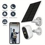 Cámara de seguridad inalámbrica con energía solar Laxihub, resolución de video de 3 millones de píxeles, cámara CCTV, cámara de vigilancia sin cables con energía solar, cámara de vigilancia con batería, nube/SD, detección de movimiento con IA, foco, IP65,