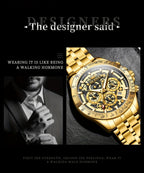Reloj OLEVS para Hombres Relojes de Acero Inoxidable Lujo Cronógrafo Multifunción con Fecha Clásico Reloj de Negocios para Hombres Regalo para Hombres