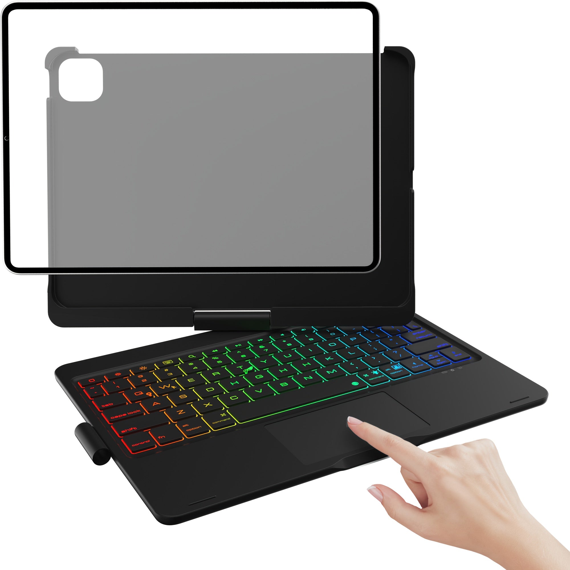 Funda con teclado giratorio para iPad para escritura, estudio y trabajo móvil