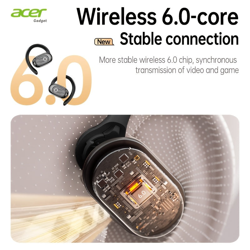 Auriculares Bluetooth | Auriculares inalámbricos Acer OHR553 con calidad de sonido HIFI, verdaderamente inalámbricos, estéreo omnidireccional
