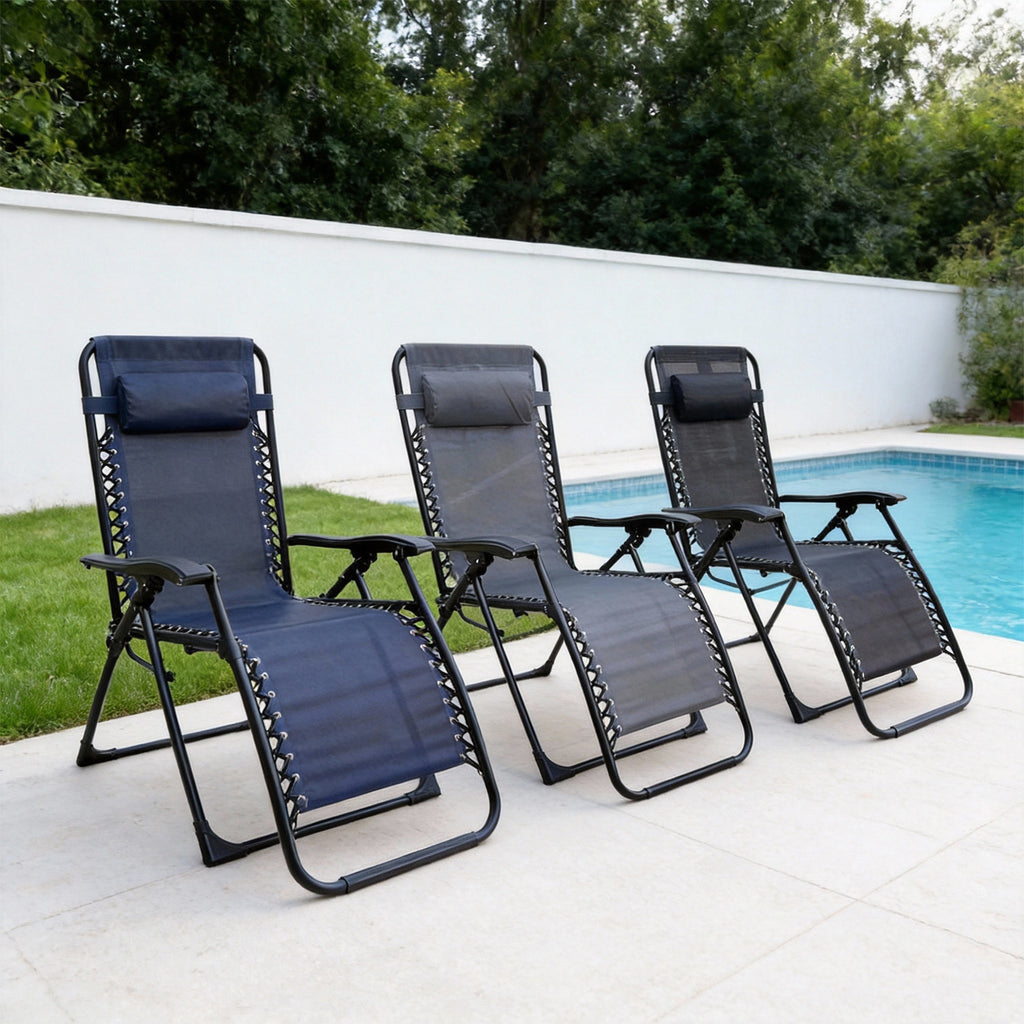 Tumbona Plegable Gravedad Cero Exterior, Silla Reclinable Ajustable Reforzada (Carga Máx 120kg), Portátil y Antideslizante para Jardín, Playa y Camping