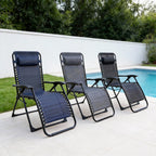 Tumbona Plegable Gravedad Cero Exterior, Silla Reclinable Ajustable Reforzada (Carga Máx 120kg), Portátil y Antideslizante para Jardín, Playa y Camping