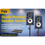 Par de Soportes para Altavoces de Estudio, Altura Ajustable, Modelo HPS-600MS, Estructura de Trípode Profesional de Alta Resistencia