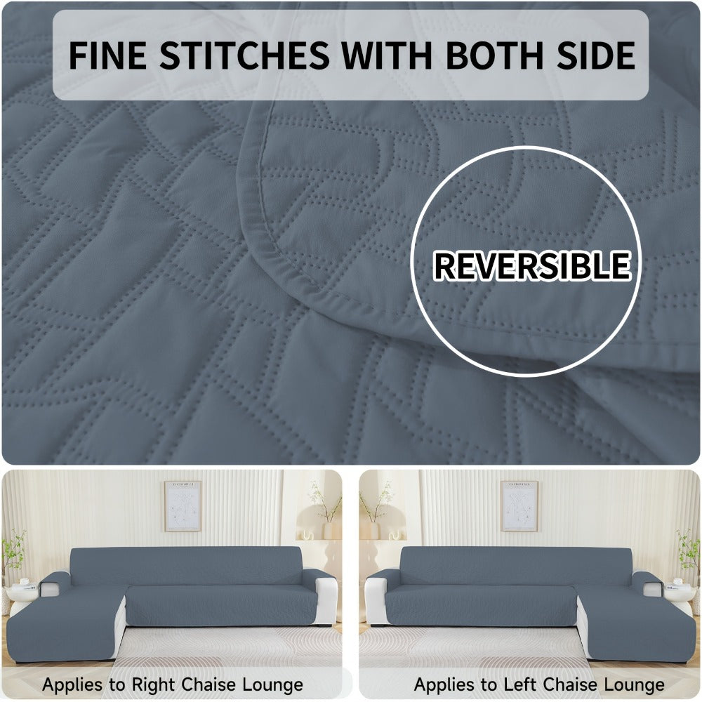 Funda para sofá de 3 plazas con chaise longue, funda para sofá en forma de L, funda para sofá con chaise longue izquierda y derecha con península, funda para sofá chaise longue, funda para sofá L (255 cm, verde claro)