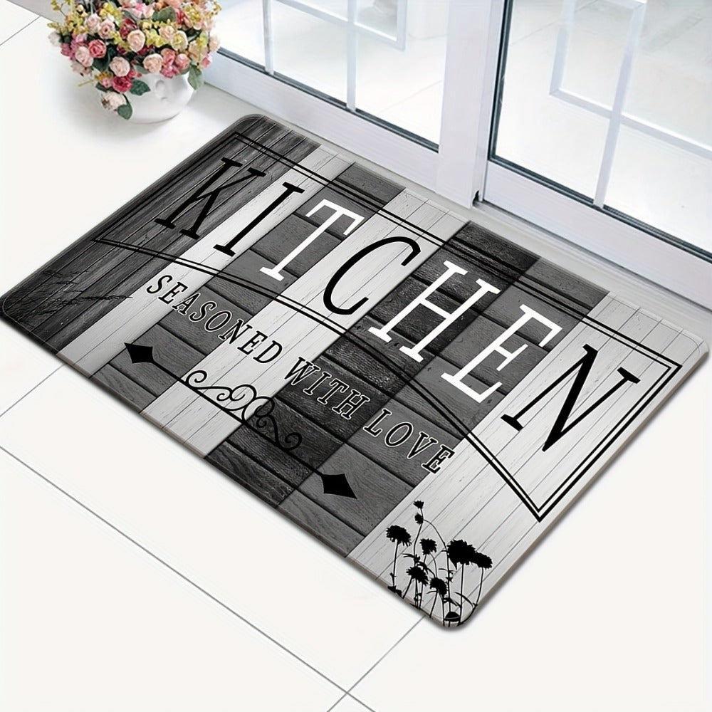 1 alfombra de cocina antideslizante premium - Alfombra de piso de poliéster duradera para cocina - Alfombra de pasillo, baño y cocina lavable y fácil de limpiar, accesorios de cocina - Decoración del hogar