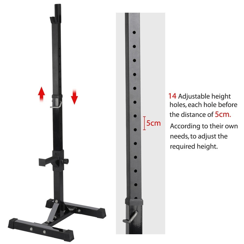 Costoffs Soporte Ajustable para Mancuernas, Estante para Barra, Rack de Levantamiento de Pesas de Metal con Capacidad de 250 kg, Soporte para Sentadillas