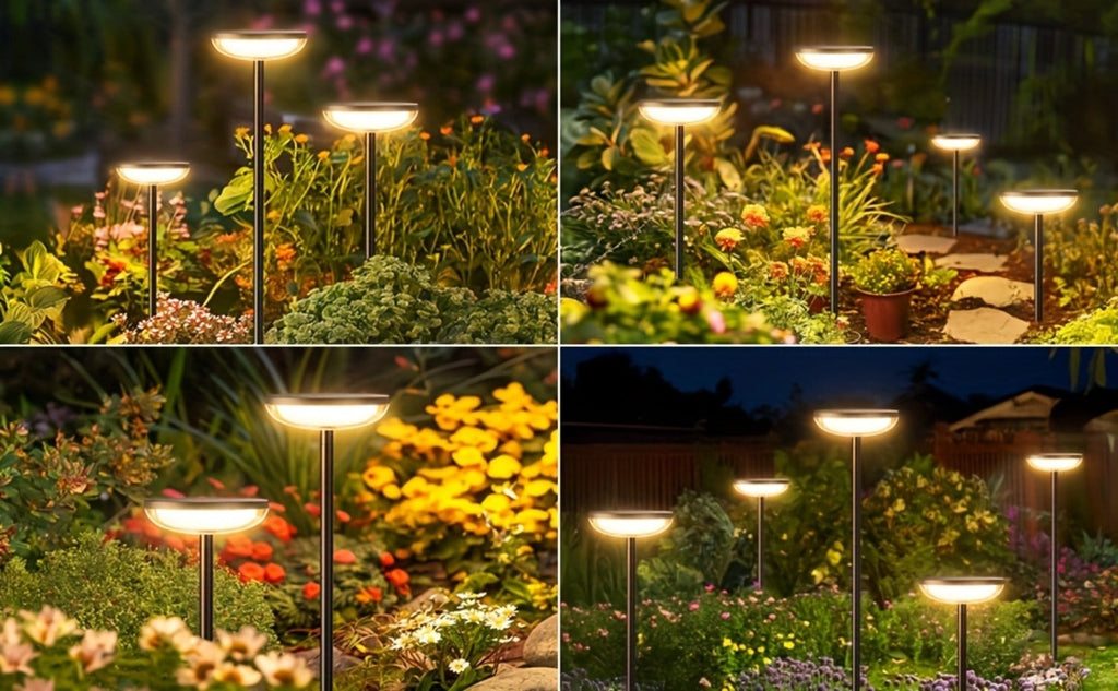 4/6/ Paquete de Luces Solares para Jardín, 40LM Luces Solares Exteriores Brillantes, Hasta 14 Horas, 78.74cm de Altura, Luces Solares para Senderos Exteriores IPX5, Encendido/Apagado Automático para Patio, Jardín, Césped y Caminos