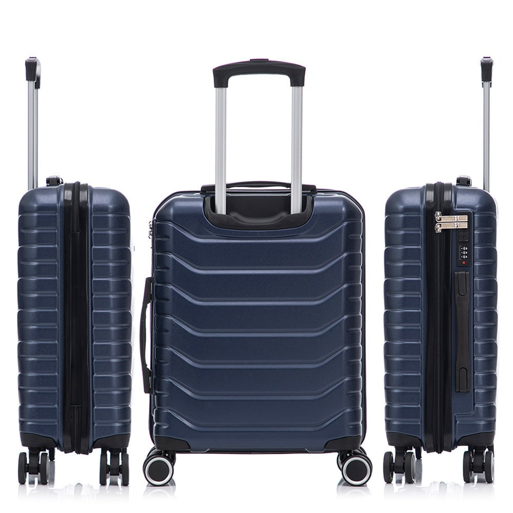 Juego de 3 Maletas 55x40x20cm ABS+Policarbonato | Maleta Mediana Expandible 66x45x27.50 - 30cm Extendido - 23kg | Neceser 29cm | Semirrígida trolley 4 ruedas giratorios a 360º cierre numérico - Negro/AzulMarino/RosaDorado/Turquesa/Menta/Verde/Amarillo/Ros