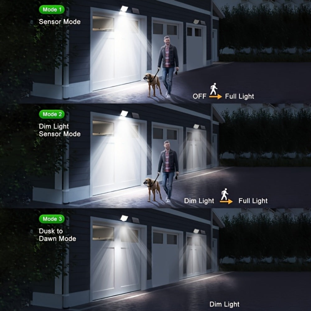 Luz solar exterior con sensor de movimiento 2 piezas | Jardín, entrada y seguridad exterior