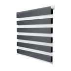 2 piezas, Persianas de doble rodillo, Persianas de cebra sin perforaciones, Blackout, Parasol, Protección solar, Decoración del hogar, para baño, sala de estar, cocina, con accesorios de montaje
