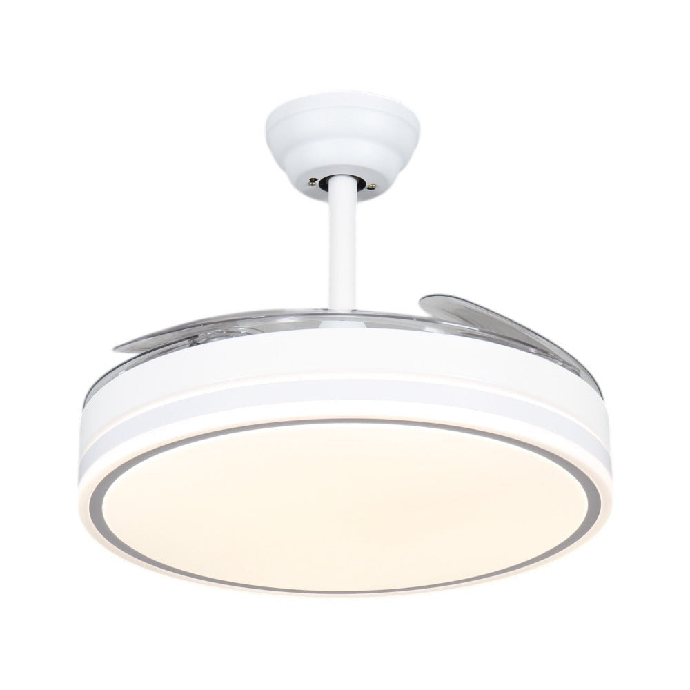 Ventilador de techo con Blanco en 3 Temperaturas de con Mando a Distancia -Motor DC Eficiente y Silencioso, 3 tonalidades, aspas desplegables retráctiles, 6 velocidades, control remoto, memoria, temporizador, silencioso y bajo consumo.