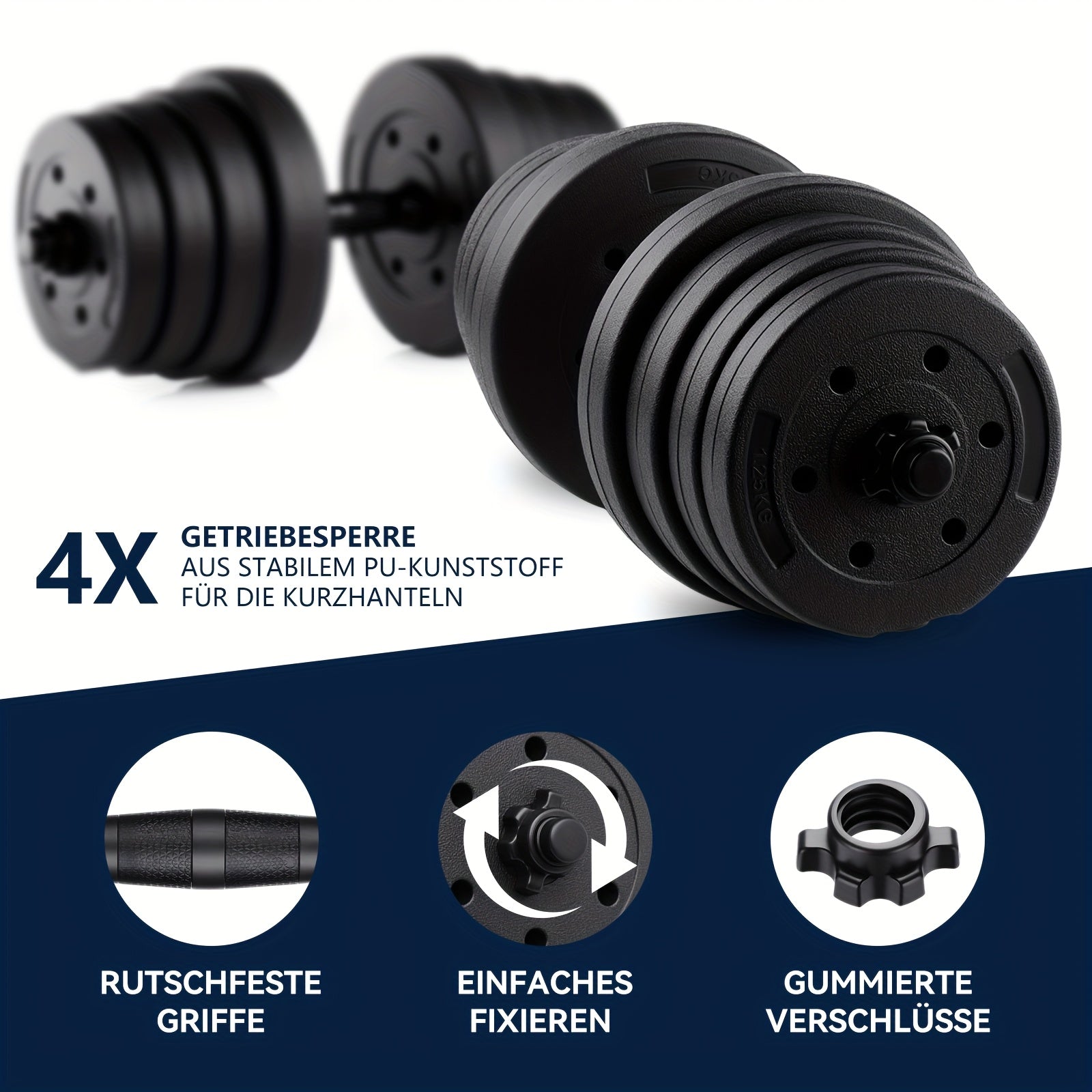 Juego de mancuernas ajustables 2 en 1 de 30 kg | Juego de mancuernas y barra | Equipo de gimnasio en casa para entrenamiento de fuerza, desarrollo muscular, ejercicios de brazos y fitness de cuerpo completo | Diseño que ahorra espacio para entrenamientos