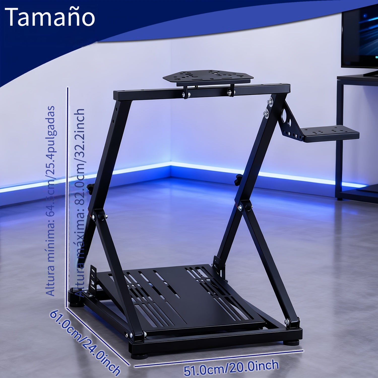 Soportes para volante de carreras | Soporte Plegable para Volante de Carreras Simulador de Volante Estructura Triangular Soporte para Logitech