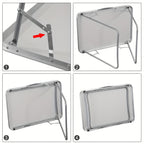 1pc Mesa de Camping Plegable con Asas, de 70X50X60Cm, Ideal para Picnics al Aire Libre y Uso en Playa, Hecha de Aluminio y MDF, Diseñada para Jardines
