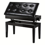 Taburete de Piano Ajustable en Altura para 2 Personas, Silla de Piano con Espacio de Almacenamiento, Banco de Piano 73 x 35 x 48-58 cm, Banco de Piano con Cojín de Cuero PU, Taburete de Piano con Capacidad de Carga de hasta 200 kg, Banco de Teclado de Mad