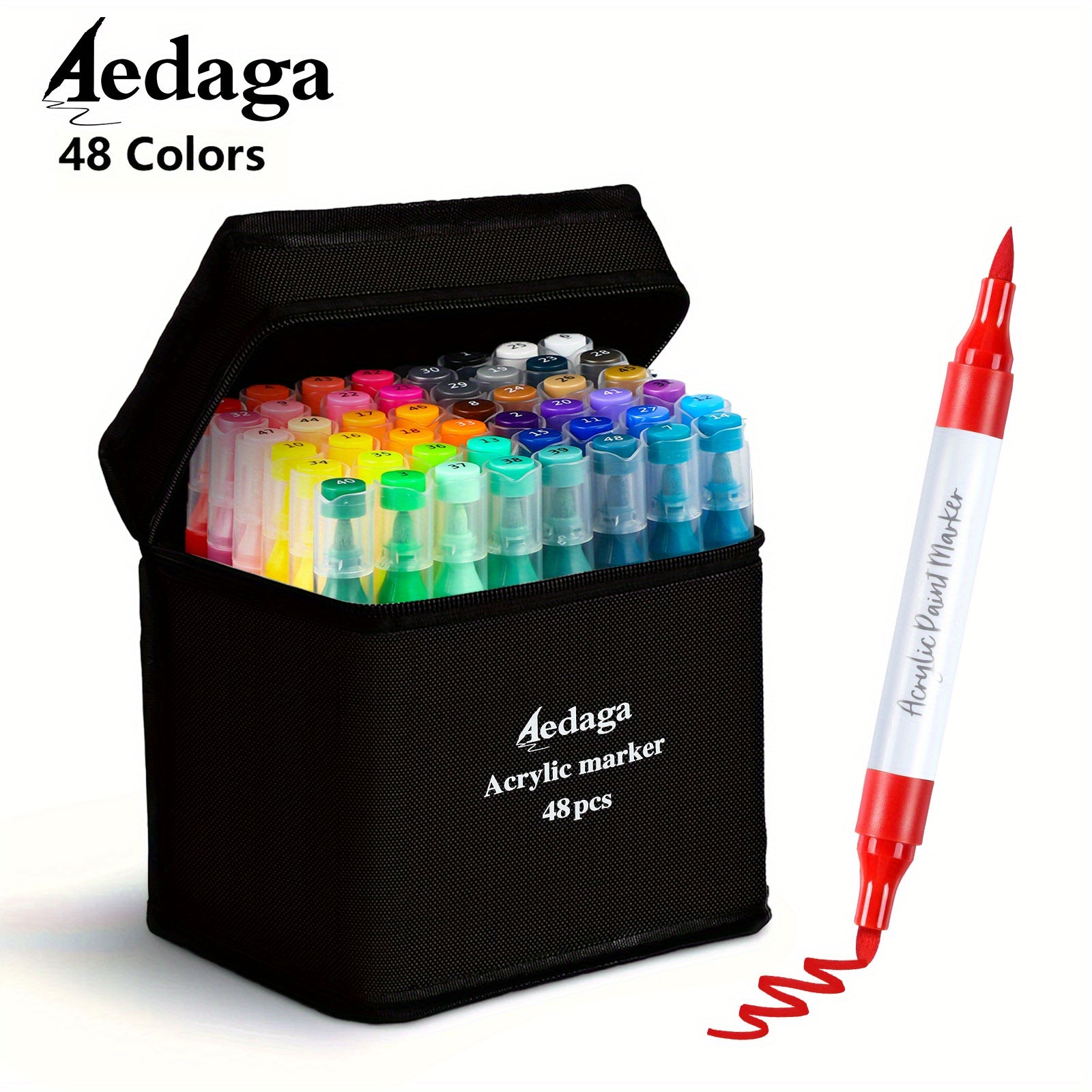 Rotuladores de pintura acrílica - Rotuladores de arte de punta fina y ancha, tinta anti-envejecimiento, adecuados para pintar rocas, madera, lienzo, metal y proyectos creativos, uso profesional para pintar y arte