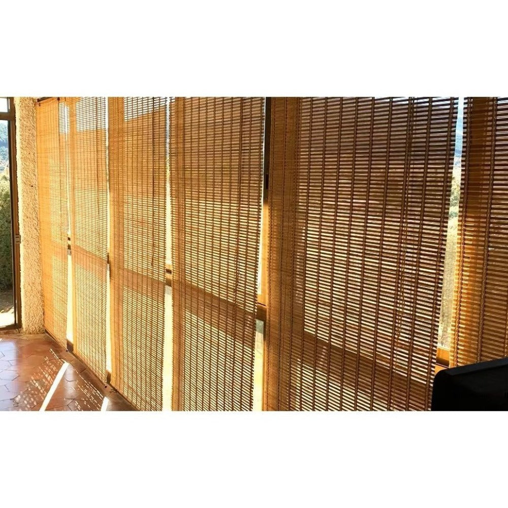 Cortina Persiana de Madera Incluye Accesorios, Estor de Bambú Enrollable para Ventana y Puerta (DIMENSIONES ANCHO X LARGO)