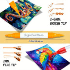 Rotuladores de pintura acrílica - Rotuladores de arte de punta fina y ancha, tinta anti-envejecimiento, adecuados para pintar rocas, madera, lienzo, metal y proyectos creativos, uso profesional para pintar y arte