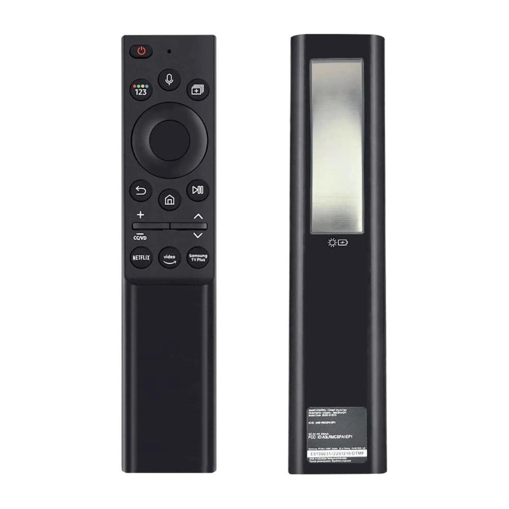 Control Remoto Solar Samsung BN59-01357A para QLED y Smart TVs | Compatible con Q60T, Q70T, Q80T, TU8000 y Otros Modelos | Recargable por Solar o USB | Control por Voz y Pariado Bluetooth | Diseño Elegante y Fácil Configuración
