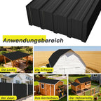 22 piezas de láminas trapezoidales de acero galvanizado de alta resistencia con tornillos y 200 clavos - Paneles de metal corrugado para techos, revestimiento de paredes, vallas, cobertizos y estructuras al aire libre (Negro/Gris, 108x42.6cm, 0.25mm) - Fá