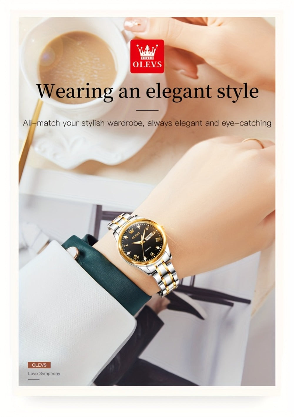 Relojes de Mujer OLEVS: Elegantes y de Moda para Negocios, Diseño Femenino para Muñecas Pequeñas, Cara Pequeña, Tono Dorado y Plateado, Correa de Acero Inoxidable, Cuarzo Analógico, Fecha y Día, Luminiscente, Esferas en /Blanco/Dorado/Azul