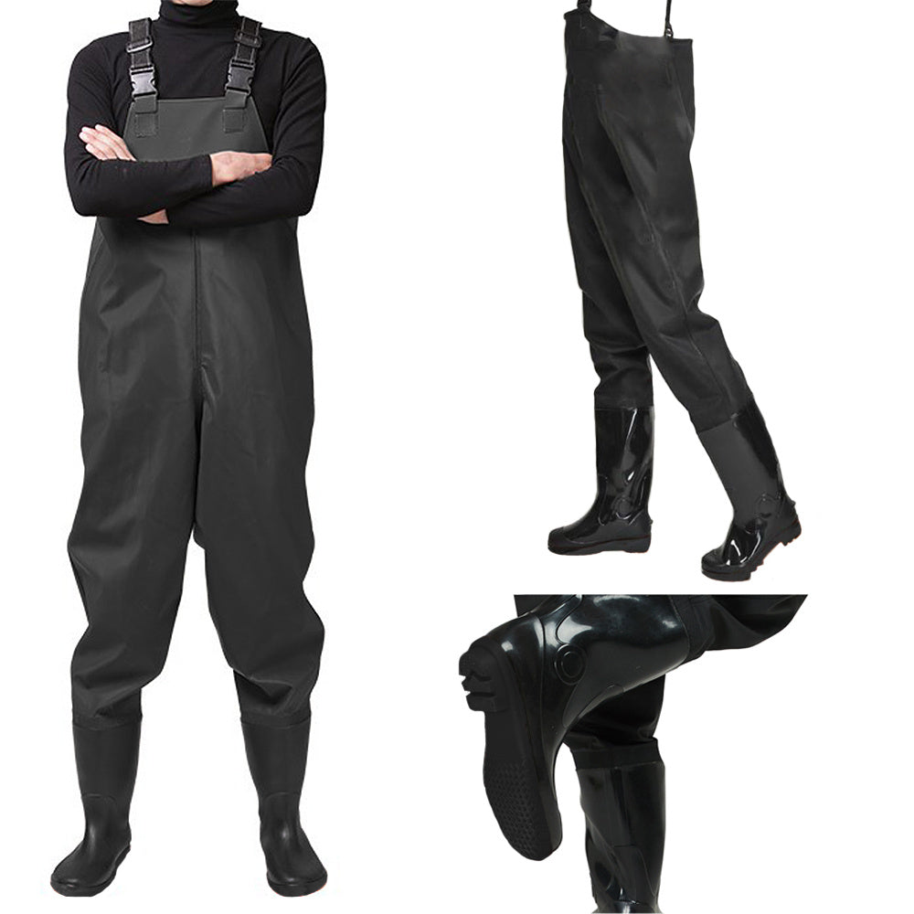 Botas de Vadeo Impermeables para Pesca, Botas de PVC Duraderas para Pesca y Trabajo en Agua, Vadeo con Correas Ajustables, Vadeo Protector con Suela Antideslizante, Alta Resistencia a Daños Mecánicos, Vadeo Profesional para Pesca y Nadar, Botas Cómodas pa