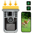 Cámara de rastro solar 4K, cámara de rastro WiFi de 64MP con visión nocturna, disparo de 0.2s activado por movimiento, cámara de caza con detección de 130°