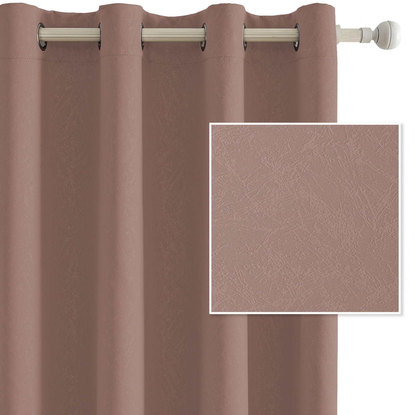 Cortinas Opacas Ystyle para Interiores 2 Piezas, 140 x 280 cm, Cortinas Térmicas para Dormitorio con Anillas, Cortinas Aislantes Acústicas para Sala, Cortinas Térmicas Aislantes de Frío y Calor, Beige