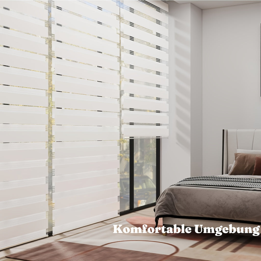 1pc Persianas Blancos Sin Taladro, Cortina Enrollable con Control de Cadena y Bloqueo Infantil para Protección Intimidad Fácil Limpieza - Ancho OPCIONAL 4cm = Largo del Tejido
