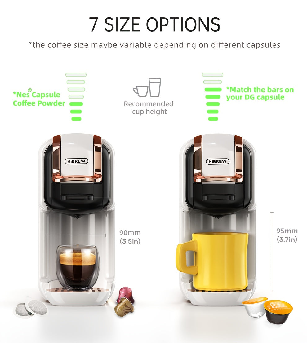 Cafeteras de cápsulas | Cafetera HiBREW 5 en 1 para cápsulas múltiples, café caliente/frío, DG Cappuccino Nes, para cápsulas pequeñas ESE Pod y