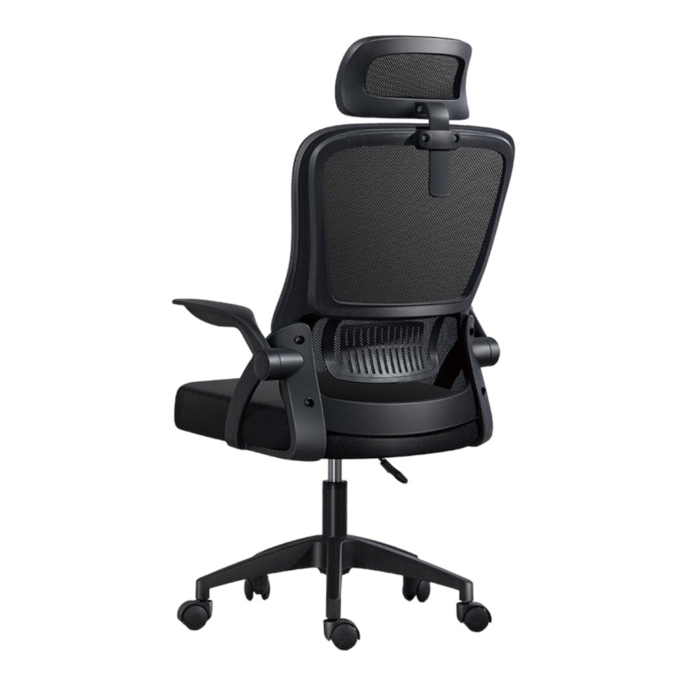 Silla de Oficina, para Gaming, Escritorio Ergonmica con Reposacabezas, Ajustable y con Soporte Lumbar Respaldo de Malla Transpirable Reposabrazos Abatibles de 90 Giratoria 360 (SF168-001)