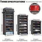 Organizador de Zapatos Resistente con Fácil Montaje - Construcción Robusta de Metal/Plástico, Diseño Vertical que Ahorra Espacio, Capacidad para 27-35 Pares (Tacones Altos, Botas, Zapatillas) - Zapatero Independiente para Entrada, Armario, Apartamento - N