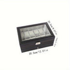 Caja de almacenamiento para relojes de 10/12 ranuras, caja de almacenamiento de doble capa, caja de almacenamiento de joyas, regalo del Día de la Madre, regalo del Día del Maestro, regalo ideal para el Día del Padre - Suministros de embalaje Jewelrynd