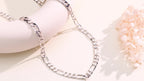 ARTPAGE Cadena Plateada 925 de Plata Esterlina Collar de Moda Figaro Plateado Collar de Moda Urbana Encanto Unisex Regalo para Hombres Día de San Valentín Día del Padre Cumpleaños Navidad con Caja de Regalo