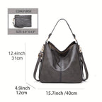 Bolso Hobo de PU para Mujer con Bolso Pequeño, Bolso de Hombro de Gran Capacidad en Color Sólido, Ideal para el Día a Día y Viajes