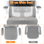 Silla de Oficina con Función de Inclinación de 105°, Silla de Oficina Ergonómica con Soporte Lumbar, Reposacabezas y Reposabrazos Ajustable, Silla Giratoria, Silla de Oficina de Altura Ajustable 120Kg, Blanca
