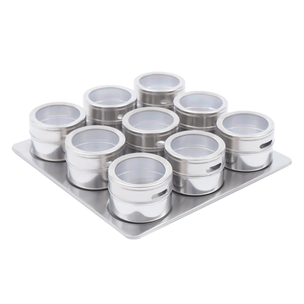 9 piezas de caja de almacenamiento magnética para escritorio de salón, recipiente de acero inoxidable para accesorios de uñas, caja de almacenamiento montada en la pared