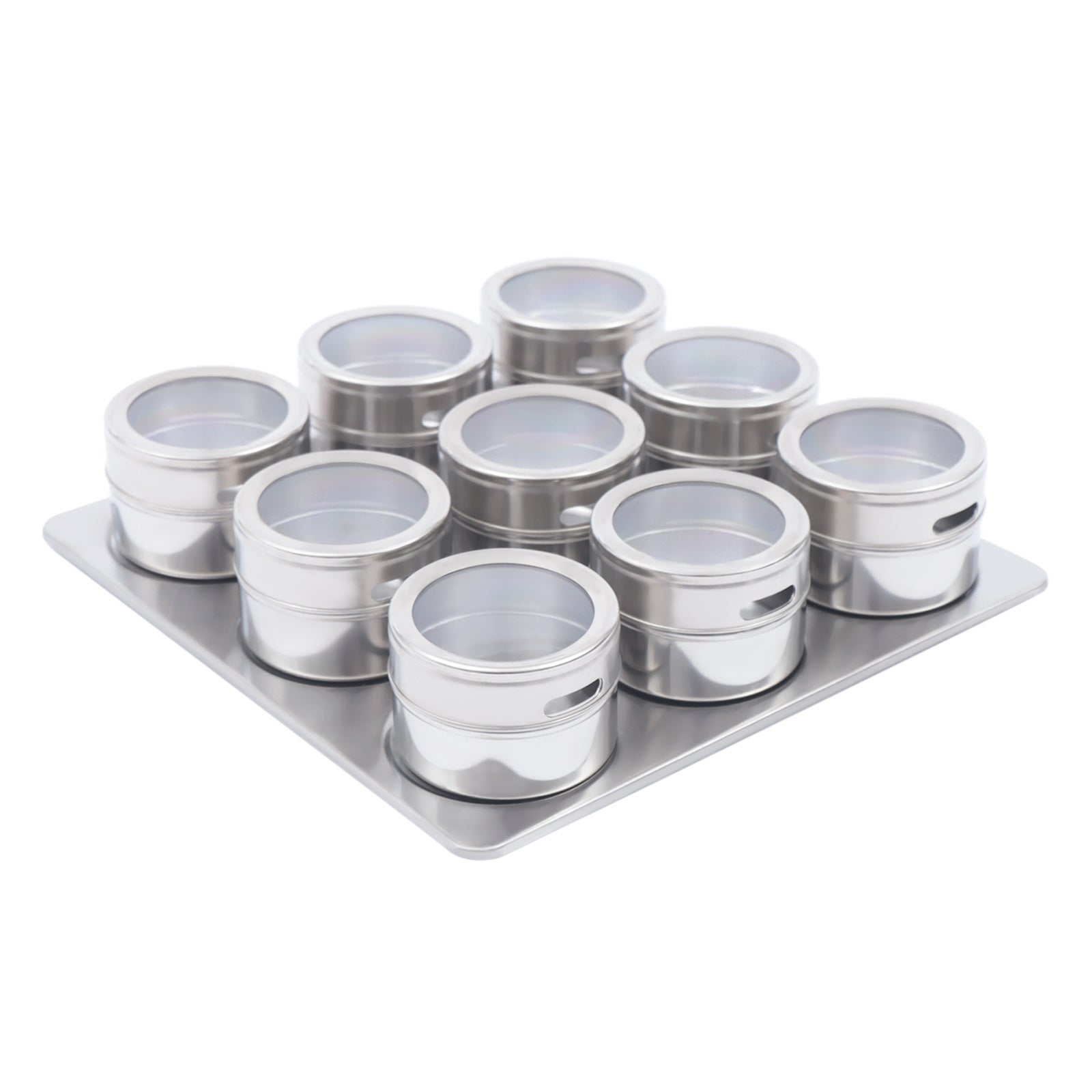 9 piezas de caja de almacenamiento magnética para escritorio de salón, recipiente de acero inoxidable para accesorios de uñas, caja de almacenamiento montada en la pared